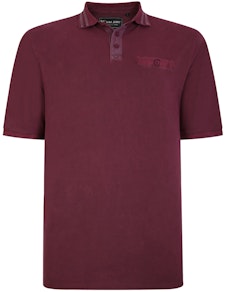 KAM Distressed Washed Polo Plum